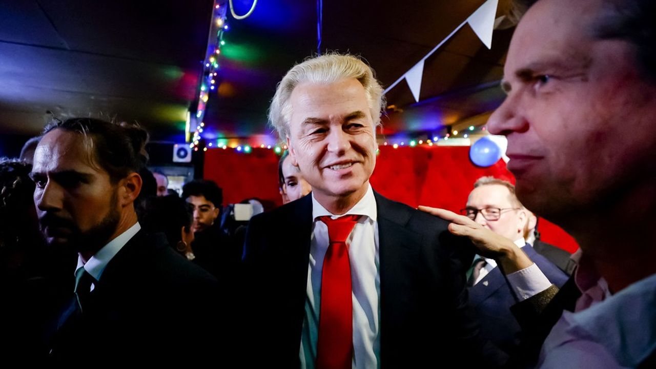 Geert Wilders, mercredi soir, après le résultat des élections législatives aux Pays-Bas.