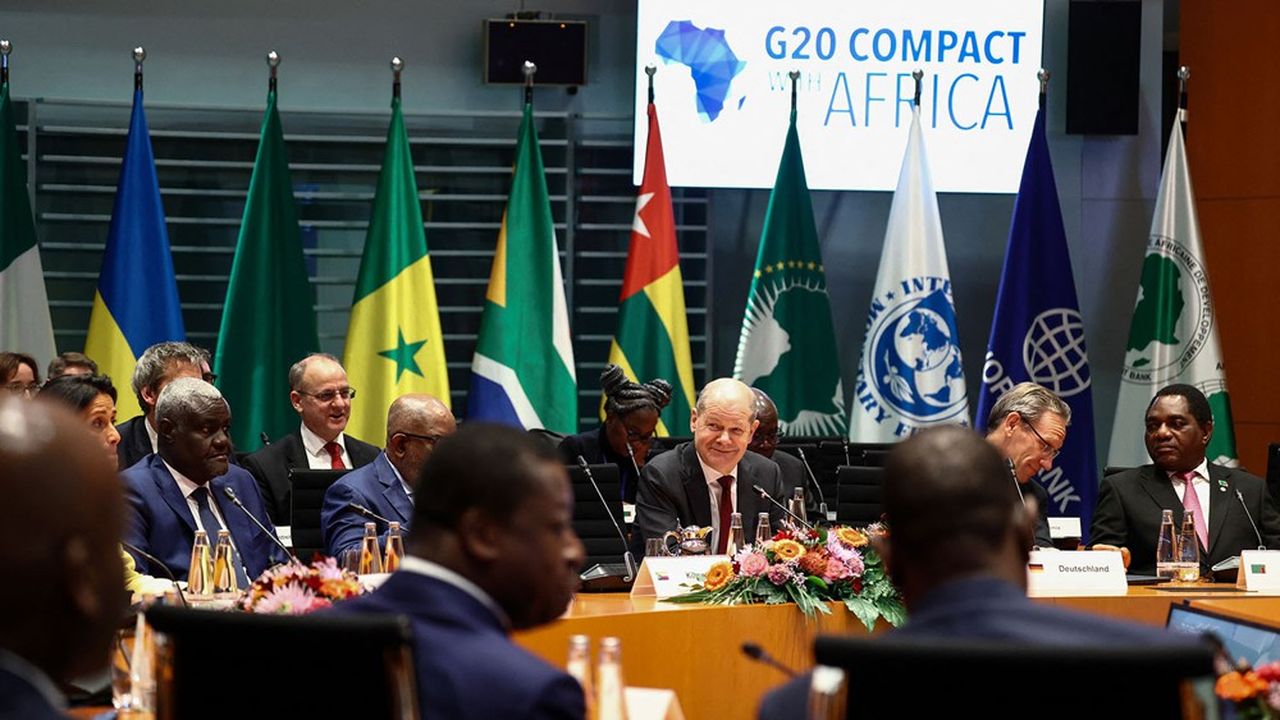 Le chancelier Olaf Scholz lors de la conférence « Compact with Africa », à Berlin le 20 novembre dernier.