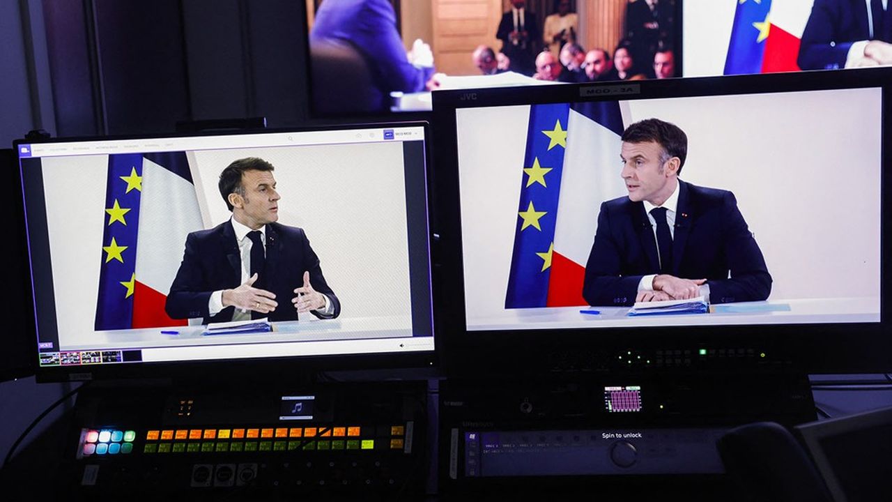 Emmanuel Macron mardi soir lors de sa conférence de presse à l'Elysée.